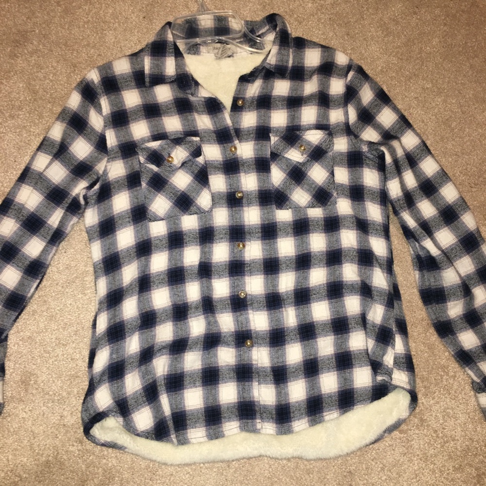 Faux Fur Lined Flannel Shirt